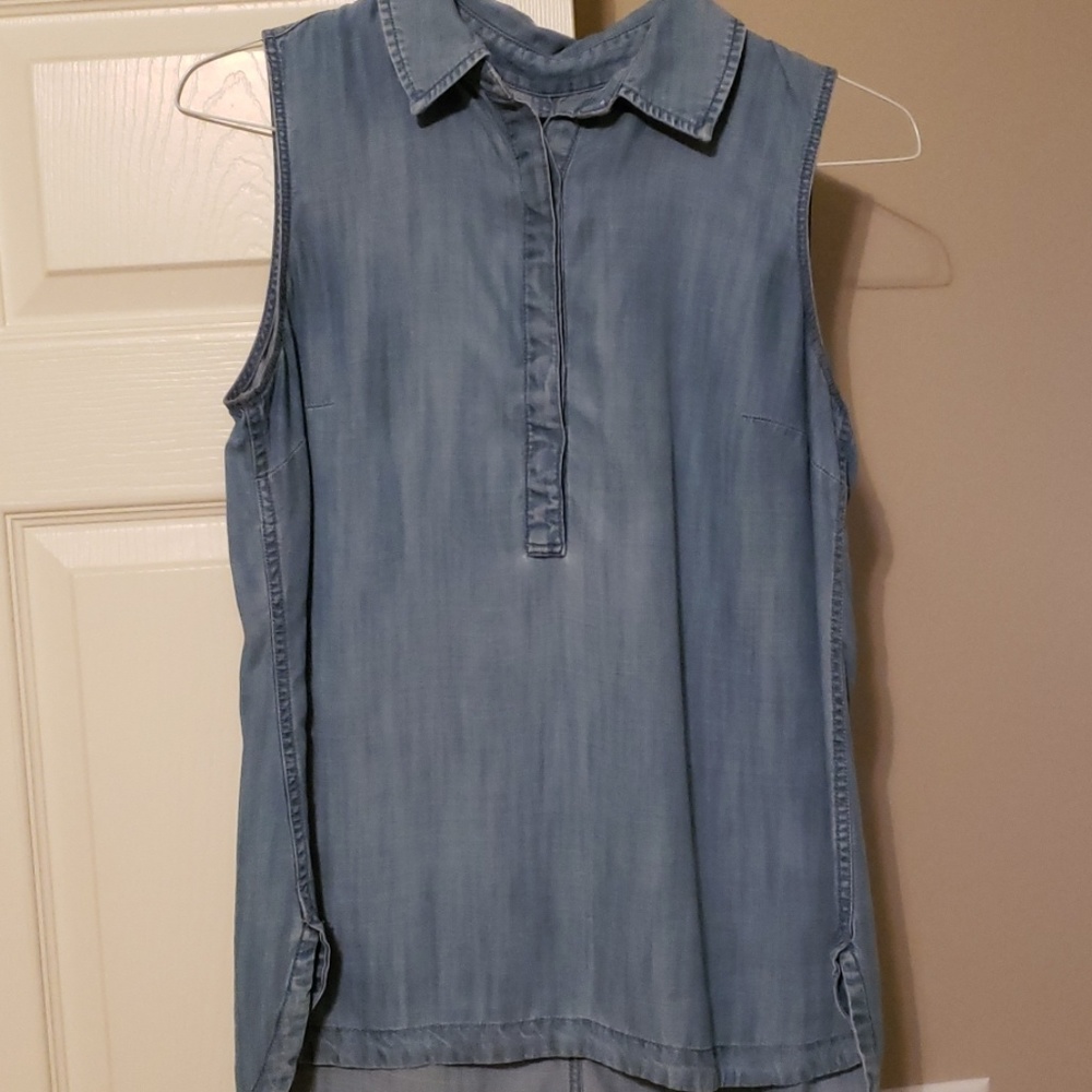 TALBOTS sleeveless denim shirt
